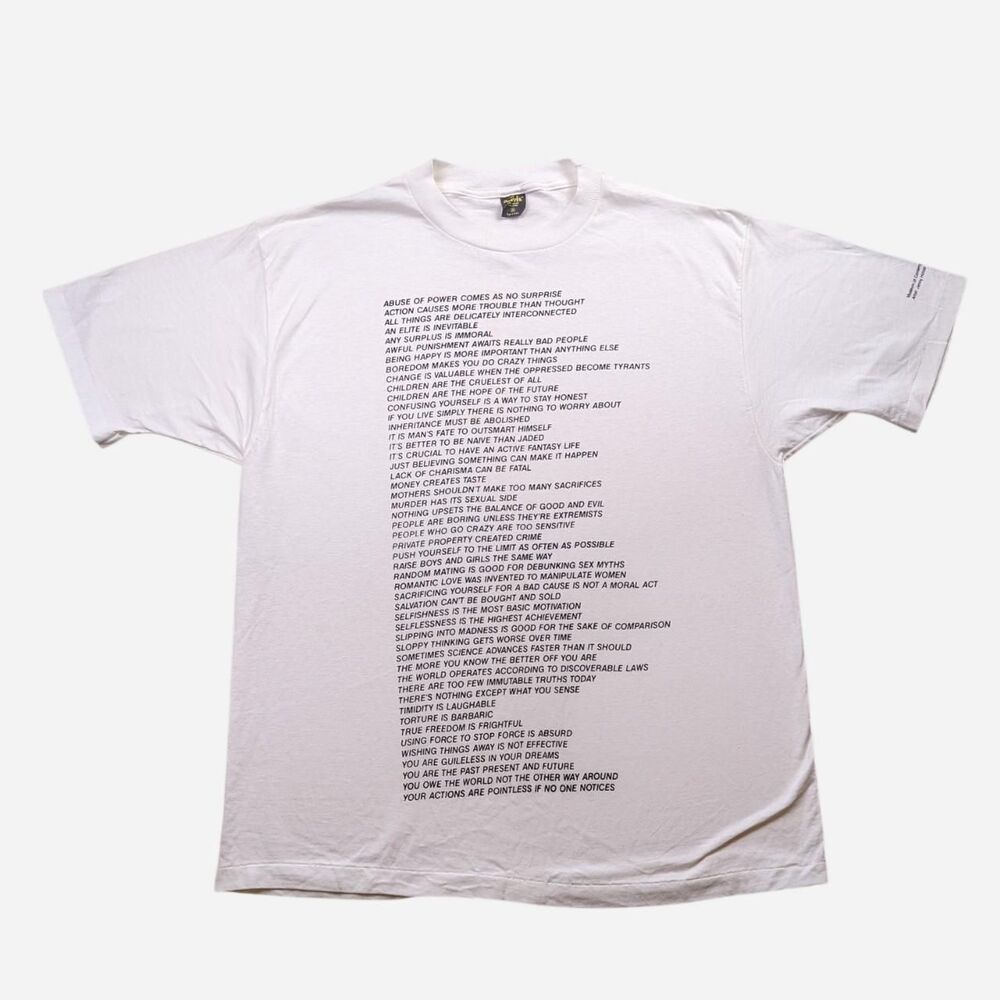 Vintage 80s Jenny Holzer Truisms Museum Of Contemporary Art Graphic Shirt Sz XXL